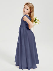 Boho Long Chiffon Bridesmaid Gown Stormy