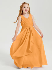Boho Long Chiffon Bridesmaid Gown Tangerine
