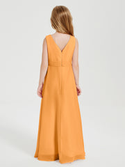 Boho Long Chiffon Bridesmaid Gown Tangerine