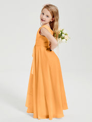 Boho Long Chiffon Bridesmaid Gown Tangerine