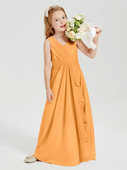 Boho Long Chiffon Bridesmaid Gown Tangerine