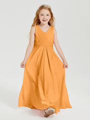 Boho Long Chiffon Bridesmaid Gown Tangerine