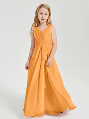 Boho Long Chiffon Bridesmaid Gown Tangerine