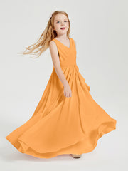 Boho Long Chiffon Bridesmaid Gown Tangerine