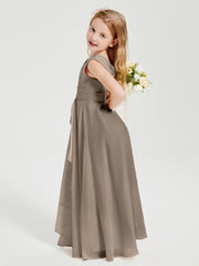 Boho Long Chiffon Bridesmaid Gown Taupe