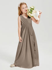 Boho Long Chiffon Bridesmaid Gown Taupe
