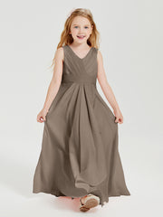 Boho Long Chiffon Bridesmaid Gown Taupe