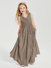 Boho Long Chiffon Bridesmaid Gown Taupe