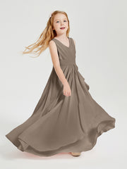 Boho Long Chiffon Bridesmaid Gown Taupe