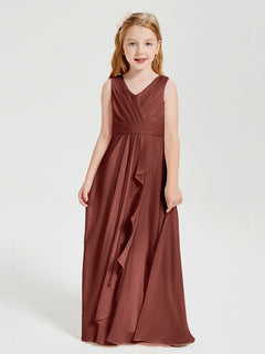 Boho Long Chiffon Bridesmaid Gown Terracotta