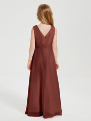 Boho Long Chiffon Bridesmaid Gown Terracotta