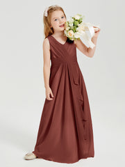 Boho Long Chiffon Bridesmaid Gown Terracotta