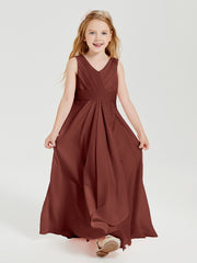 Boho Long Chiffon Bridesmaid Gown Terracotta