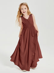 Boho Long Chiffon Bridesmaid Gown Terracotta