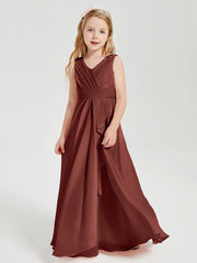 Boho Long Chiffon Bridesmaid Gown Terracotta