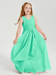 Boho Long Chiffon Bridesmaid Gown Turquoise