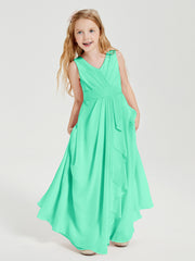 Boho Long Chiffon Bridesmaid Gown Turquoise