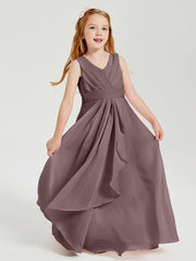 Boho Long Chiffon Bridesmaid Gown Vintage Mauve