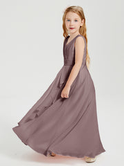 Boho Long Chiffon Bridesmaid Gown Vintage Mauve