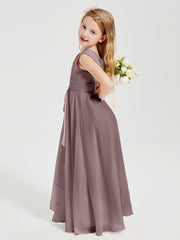 Boho Long Chiffon Bridesmaid Gown Vintage Mauve