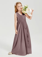 Boho Long Chiffon Bridesmaid Gown Vintage Mauve