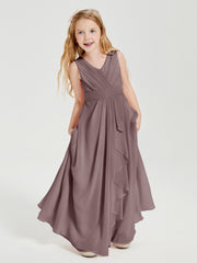 Boho Long Chiffon Bridesmaid Gown Vintage Mauve