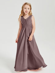 Boho Long Chiffon Bridesmaid Gown Vintage Mauve