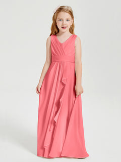 Boho Long Chiffon Bridesmaid Gown Watermelon