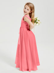 Boho Long Chiffon Bridesmaid Gown Watermelon