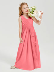 Boho Long Chiffon Bridesmaid Gown Watermelon