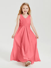 Boho Long Chiffon Bridesmaid Gown Watermelon