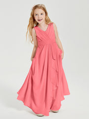 Boho Long Chiffon Bridesmaid Gown Watermelon