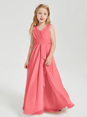 Boho Long Chiffon Bridesmaid Gown Watermelon