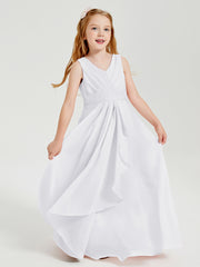Boho Long Chiffon Bridesmaid Gown White