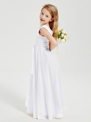 Boho Long Chiffon Bridesmaid Gown White