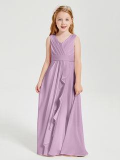 Boho Long Chiffon Bridesmaid Gown Wisteria