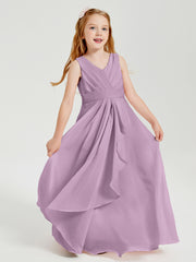Boho Long Chiffon Bridesmaid Gown Wisteria