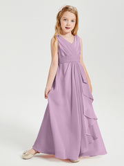 Boho Long Chiffon Bridesmaid Gown Wisteria