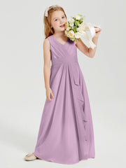 Boho Long Chiffon Bridesmaid Gown Wisteria