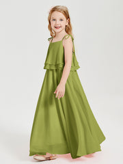 Chiffon Junior Bridesmaid Dresses Long Cascading Skirt Clover