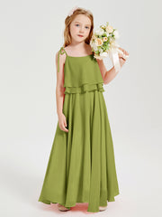 Chiffon Junior Bridesmaid Dresses Long Cascading Skirt Clover