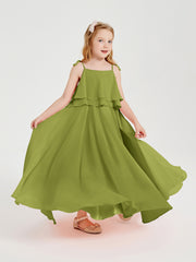 Chiffon Junior Bridesmaid Dresses Long Cascading Skirt Clover