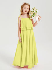 Chiffon Junior Bridesmaid Dresses Long Cascading Skirt Daffodil