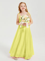 Chiffon Junior Bridesmaid Dresses Long Cascading Skirt Daffodil