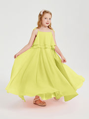 Chiffon Junior Bridesmaid Dresses Long Cascading Skirt Daffodil