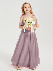 Chiffon Junior Bridesmaid Dresses Long Cascading Skirt Dusk