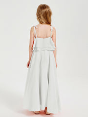 Chiffon Junior Bridesmaid Dresses Long Cascading Skirt Ivory