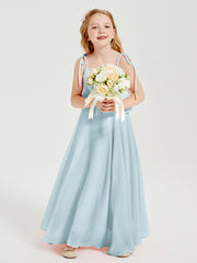 Chiffon Junior Bridesmaid Dresses Long Cascading Skirt Mist