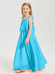 Chiffon Junior Bridesmaid Dresses Long Cascading Skirt Pool