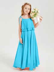 Chiffon Junior Bridesmaid Dresses Long Cascading Skirt Pool